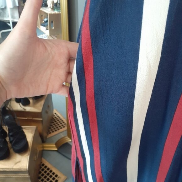 Zara Striped Navy and Red Midi Tunic Dress - Picture 10 of 16